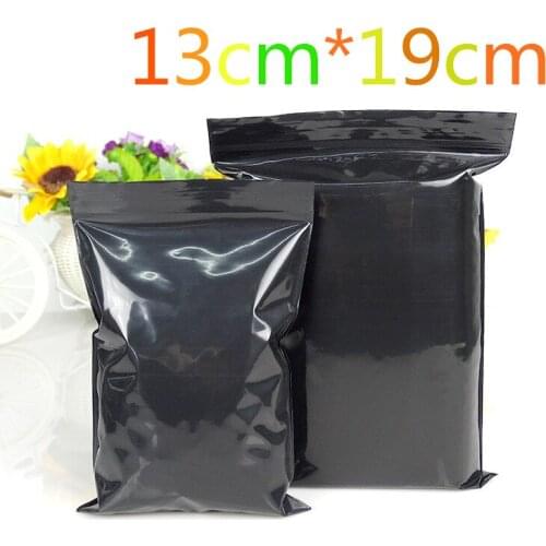 13*19cm (5.1"*7.5") 100Pcs/Lot Reclosable Zip Lock Black Event Packaging Pack Poly Bag Self Seal Ziplock Plastic Packing Pouch
