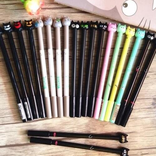 4pcs/lot Cute Cat series 0.5mm Black ink Gel pen Signature pen Kawaii students' gift prize office school supplies
