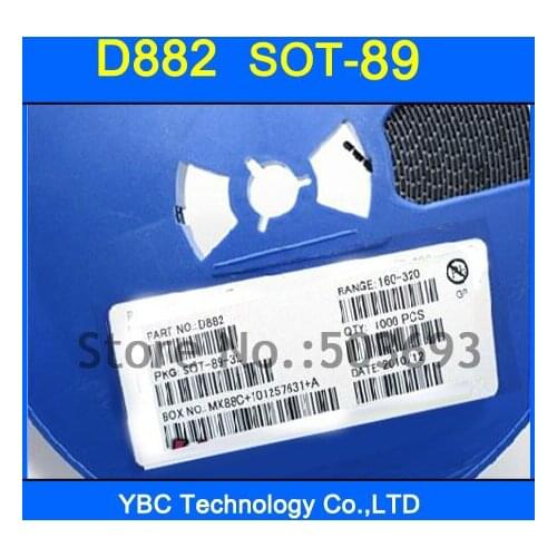 Free Shipping 200pcs/lot SMD D882 NPN 40V3A30W Triode Transistor SOT-89