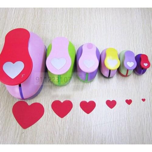 Free Ship 8mm-76mm heart shaped Craft Hole Punch DIY Photo Frame and Greeting Card Tools Hearts Design Paper and Eva Cutter