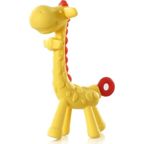 NCVI Baby Teething Toy Cute Silicone Giraffe Baby Teether Chew Toys with Storage Box Food Grade BPA Free Freezer Safe