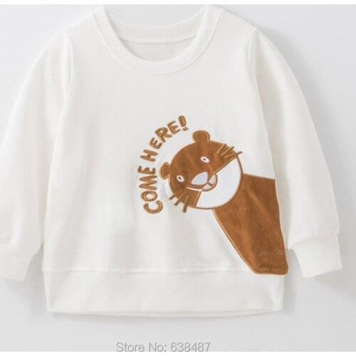 Kids Hoodies Infant Boys Fleeces Sweatshirt Baby Boy Clothes Sweater Terry Cotton t shirt Tee Outerwear Boys Tops Cute Bear 1-7Y