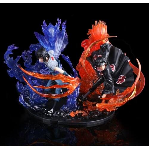 Naruto Uchiha Itachi Sasuke Uzumaki Naruto Pvc Figure Model Collection Decoration Gift 22cm