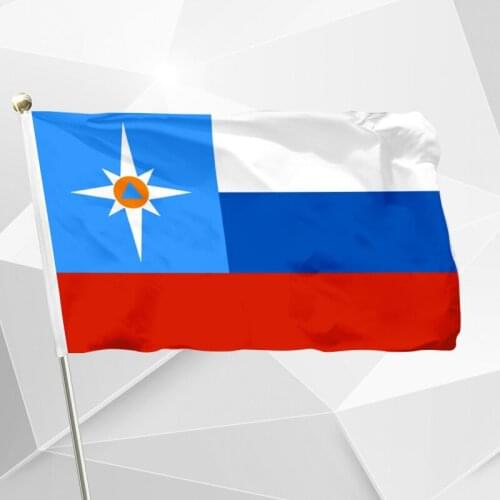 Russian Ministry of Extraordinary Situations Flag 90 x 150 cm 100D Polyester Russia Army Flags And Banners