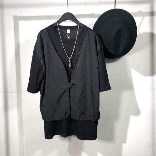 Owen seak Men T Shirt Mens Clothing Hip Hop Tops Tees High Street Summer Japanese Male Solid OverSized Streetwear T Shirt