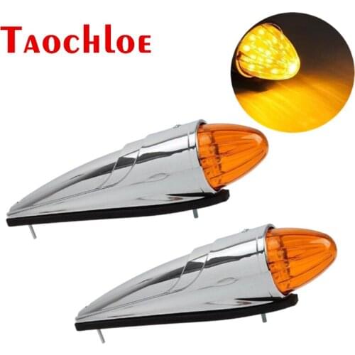 2Pcs 12V 24V Heavy Duty Truck Trailer Cab Roof Marker Lights LED Signal Lamp Top Running Lights For Cars White Amber Fog Lamps