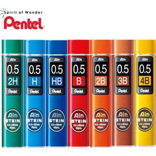 Pentel 4 Tubes/lot Stein Enhanced Silica Pencil Lead - 0.5*60 mm - 2H,H, HB, B, 2B, 3B, 4B For Mechanical Pencils Writing