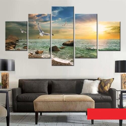 Painting Wall Art Modular Poster Frame Landscape HD Printed Sea Sunset Modern Canvas Living Room Pictures Home Decoration