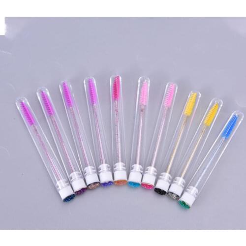 1 Pcs Disposable Glitter Eyelash Brush With Tube Eyebrow Mascara Wand Applicator For Eyelash Extension Makeup Brushes Tools