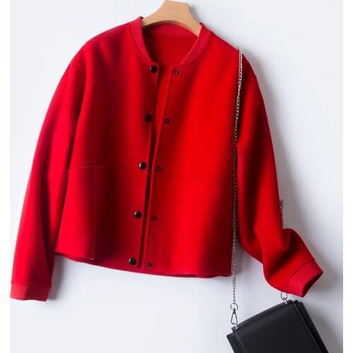 100% Wool Coat Female Autumn Winter Jacket Double Side Woolen Coats and Jackets Women Clothes 2020 MY3881