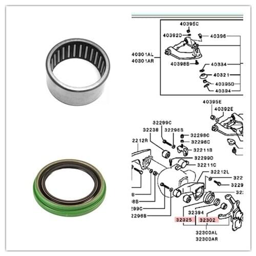 2PCS Knuckle Bearing and Oil seal For Mitsubishi Pajero Montero II V31 V32 V43 Sport I K94 K96 L200 triton MB160670 MB160850