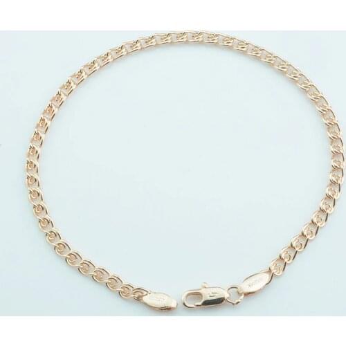 Fashion Jewelry 17cm-23cm Men Womens 585 Gold Color Chain Weaving Curb Snail Bracelet