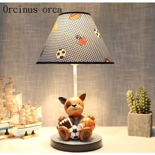 Cartoon creativity puppy football table lamp child bedroom boy bedroom lamp modern simple resin basketball table free shipping