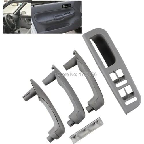 Set Gray Auto Car Interior Door Grab Handle Cover Switch Bezel Set For VW Jetta Golf Bora MK4 199-2004