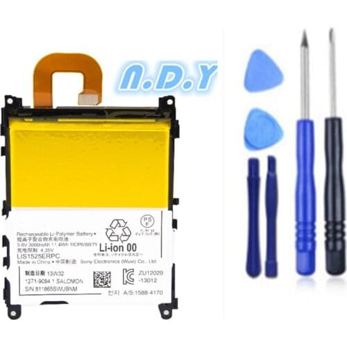 New 3000mAh LIS1525ERPC Replacement Battery For SONY Xperia Z1 L39H C6903 L39T L39U C6902 LIS1525ERPC Batteries + Free Tools