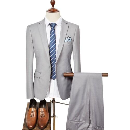 Jacket+Pants) high-end custom business suit three-piece mens slim tuxedo mens wedding prom dress Plus size 5XL