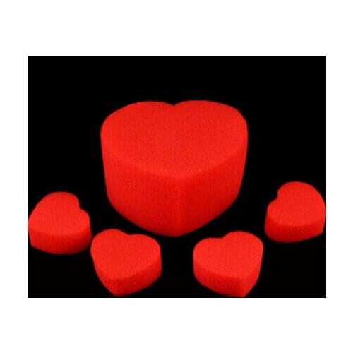 Retail Magic Trick Sponge Heart Close Up Street Magic Accessories Simple Pack Close-up magic 1set =One Big +Four Small YH183