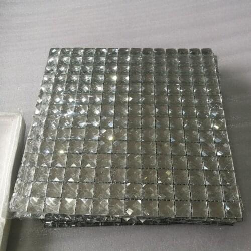 Self-adhesive 13 edges beveled Crystal Diamond Shining Mirror Glass Mosaic Tiles, DIY showroom wall sticker KTV Display cabinet
