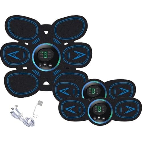 EMS Muscle Stimulator with LCD Display USB Rechargeable Abdominal Muscle Electroestimulador Fitness Training Ab Belt