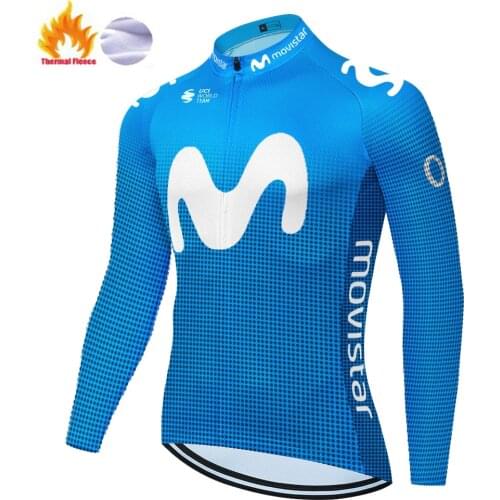 Pro Team movistar cicling jersey 2020 men long sleeve cycling jersey Thermal Fleece abbigliamento bici da corsa uomo