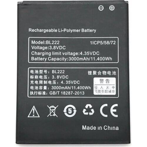 High Quality BL222 For Lenovo S660 S668T S 660 668T 3000mAh 3.8v 11.40Wh Mobile Phone Replace Li-polymer Batterie