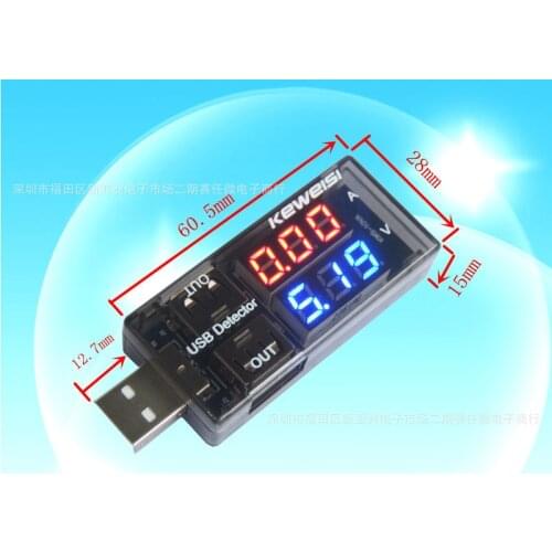 High Quality KEWEISI 3V to 9V 0A to 3A USB Charger Power Battery Capacity Tester Voltage Current Meter Drop