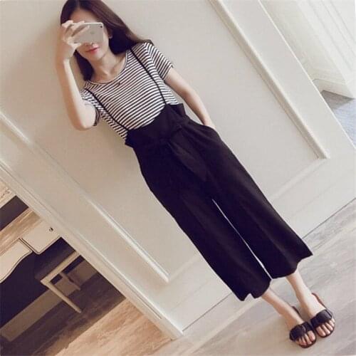 Women New 2020 Summer Sets Female Casual Striped Tops Fashion 2 Piece Set Ladies All-match Clothes Streetwear Chic Outfits L168