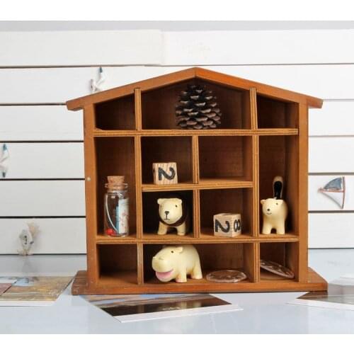1PC New Hot Sale Living Room Creative Home Finishing Wood Wall Hanging Storage Box Rack JL 041