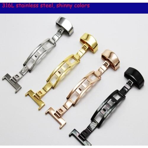 10pcs/lot Replacement Opposite-pull Stainless Steel Butterfly Clasp Wristwatch Buckle Clasp Accessories 18 20 22mm