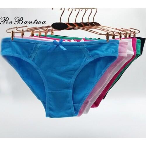 Wholesale Hot Brand 10pcs Woman Underwear Femme Cotton Panties Briefs Cute Bow Low-Rise Sexy Ladies Lingerie Girls calcinha