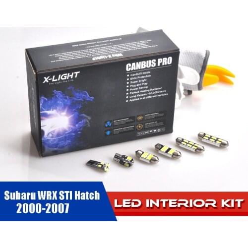 12pc White Car LED Light Bulbs Interior Package Kit for Subaru WRX STI Hatch 2000-2007