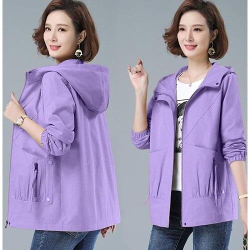 2021New Short Jacket Women Autumn Hooded Long Sleeve Loose Double Layer Windbreaker Female Casual Basic Jackets Plus Size