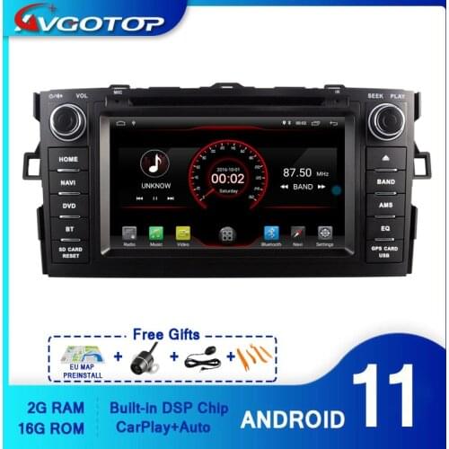 AVGOTOP Android 10 WINCE Bluetooth GPS Car Radio DVD Player For TOYOTA AURIS 2007 2G 16G MP3 MP4 Vehicle Multimedia