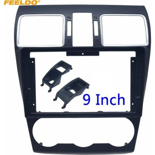 FEELDO Car Audio 2Din Dash Panel Fascia Frame Adaptor For Subaru Forester 9” CD/DVD Face Plate Frame Bezel Installaion Kit