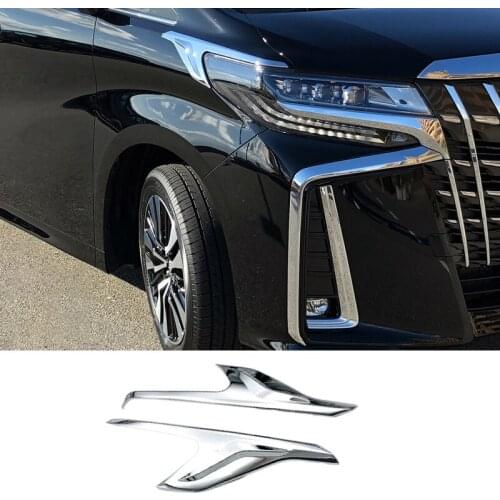 Car Front Bumper Headlight Eyebrow Fog Light Eyebrow Decoration Strip for Toyota Alphard 2016-2020