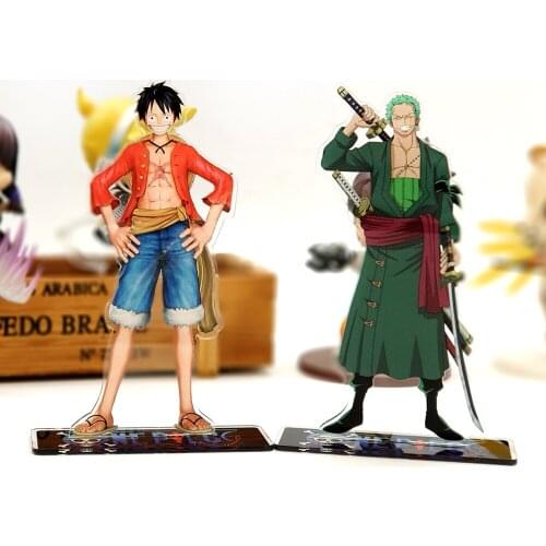One Piece Luffy Zoro japanese cool toy acrylic standee figurines desk decoration cake topper anime