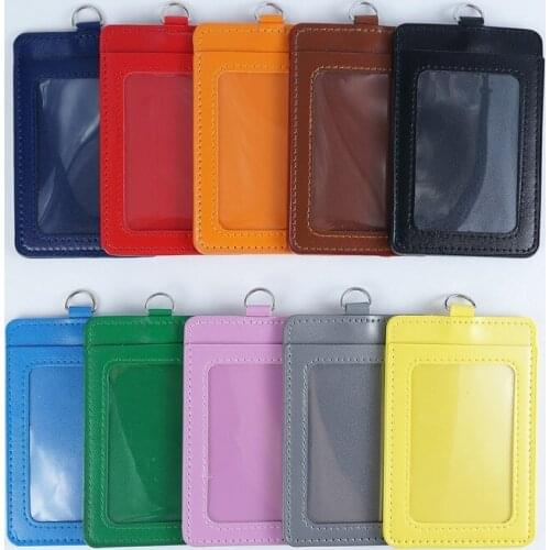 1pcs Womens Work Card Holders Solid Colour ID Credit Work Card Bus Card Case Holder School Office Supplies Card Set