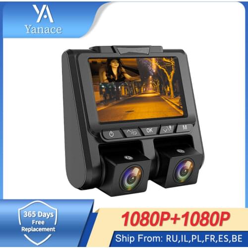 E-ACE B42 Dual Camera Lens 3 Inch Car DVR Dash Cam Video Recorder 1080P +1080P Night Vision Auto Camcorder G-sensor Dashcam