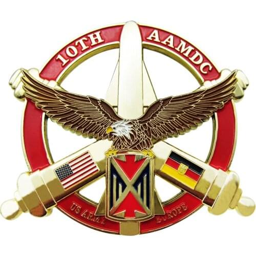 Customized pierced coin eagle logo flag military coin