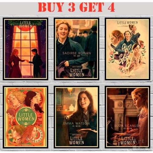 Little Women 2019 Kraft paper Poster Cartoon Painting Abstract Fancy Wall Sticker 42X30cm