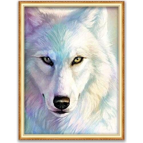Animal Dog Husky DIY Cross Stitch Embroidery 11CT Kits Craft Needlework Printed Canvas Cotton Thread Home Decoration Wholesale