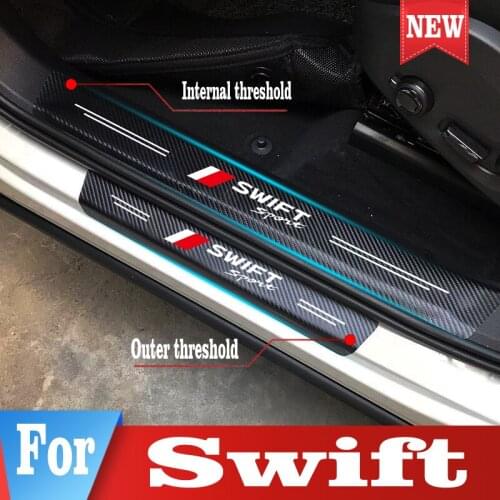 For Suzuki Swift 2010-2018-2019-2020 Car Stickers Door Sill Threshold Guard Scuff Guard Plate Guard Pedal Cover Trim Accessories