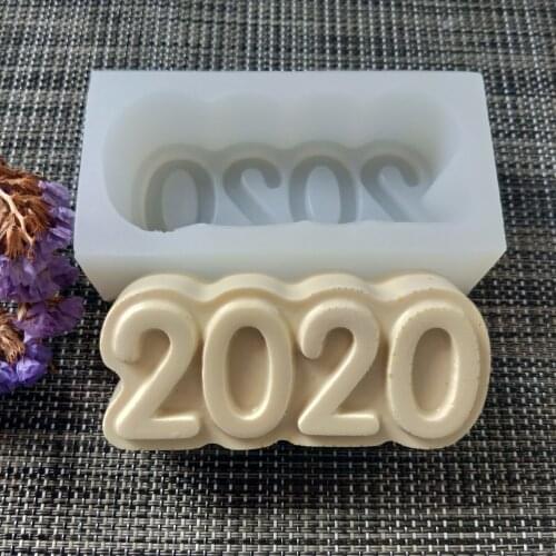 PRZY New Year mold silicone mold DIY 2020 digital mold for soap making silicone resin clay moulds
