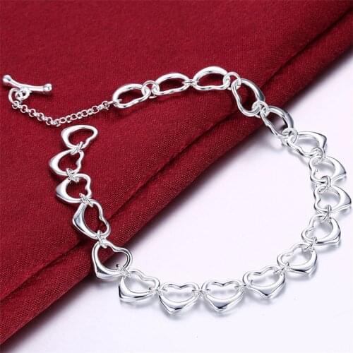 NEW DESIGN 925 Whole Heart Bracelet For Women Wedding Party Daily Trendy RomanticAccessories