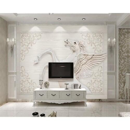 Beibehang papel de parede 3d wallpaper Embossed horse to the success of wood grain pattern 3d TV wall wallpaper papier peint
