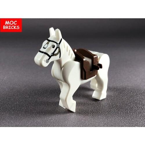 Single Sale MOC Bricks Animal White Knight Horse the Hobbits Building Blocks figure Kids DIY Toys for children Christmas Gifts