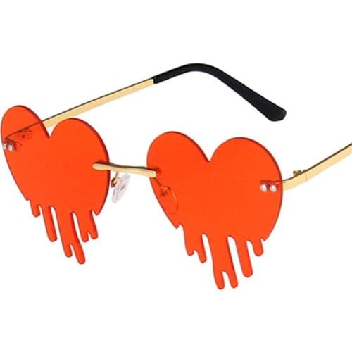 Melting Love Tears Sunglasses Women Rimless Irregular Bungee Sunglasses Metal Prom Halloween Glasses Drop ship