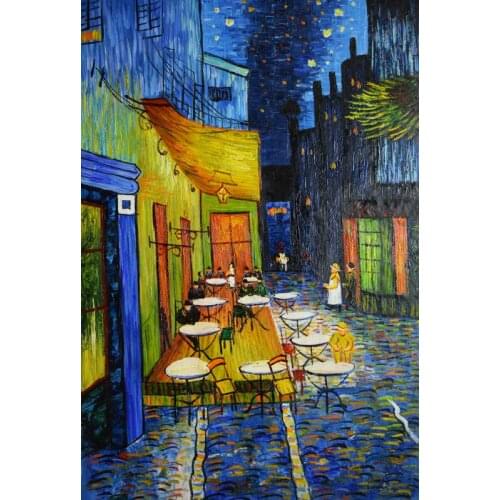 Hand painted home decor painting oil on canvas Abstract Art Painting Van gogh Cafe Home decoration Wall picture for living room