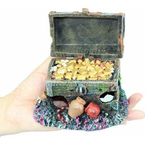 Aquarium Decorations Decor Treasure Box Fish Tank Ornament Landscape Accessories,Aquarium Simulation Decorations
