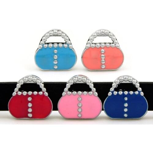 10pcs/lot Internal Dia 8mm Bag Slide Charm DIY Accessories fit 8mm wide belt pet collar